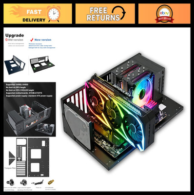 DIY Gaming Computer Case - Open Chassis Rack for ATX/M-ATX/ITX, Mid Tower, Heat