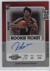 2021-22 Panini Contenders Optic Ticket Variation Josh Christopher Rookie Auto RC