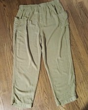 Wonderly Women Olive Green Cargo Pants XL Elastic Waist