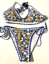 ZAFUL Women's Size Medium 6 Bohemian Swimsuit Tie Side Bikini Set Triangle NEW