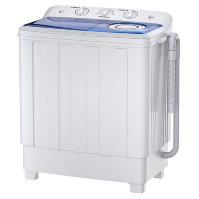 Auertech Portable Washer 28lbs Twin Tub Compact with Drain Pump, Semi-Automatic 