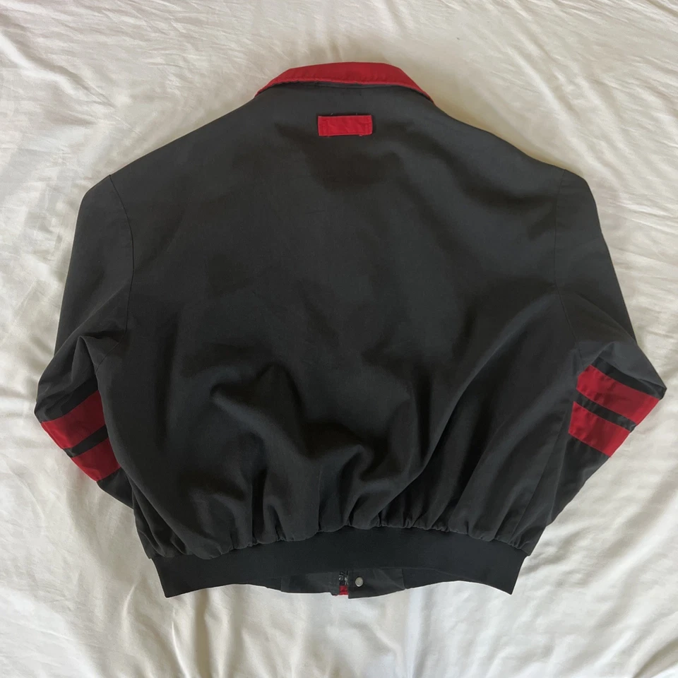 Faded Vintage 80s Swingster Winston Racing Team Jacket LARGE Black Red USA Made - Image 2 of 4