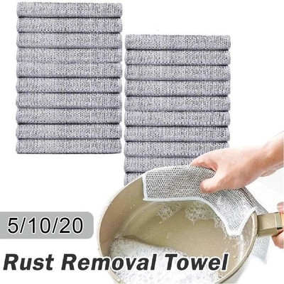 5-20Pcs Multipurpose Wire Dishwashing Rags For Wet Dish Cloth Dry HOT & I7Y8