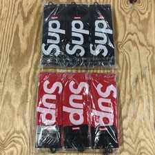 Lot Of 12 Pair Black and Red Nike Supreme SS21 Socks Box Logo Sealed