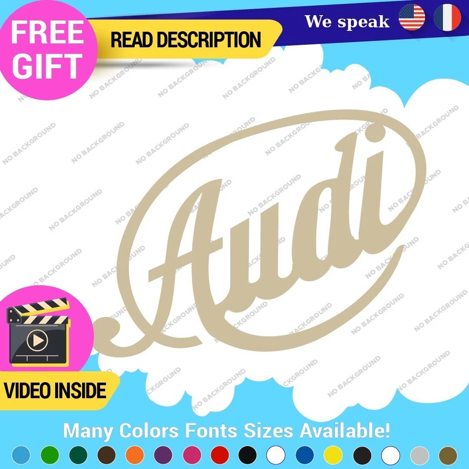 Fits Audi Old Vintage 1909 Ring Decals Stickers Vinyl Quattro Sport Racing Car - Image 2 of 4