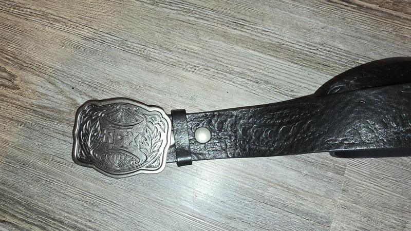 Armani Exchange Men's Leather Belt Buckle Size 30 western cowboy