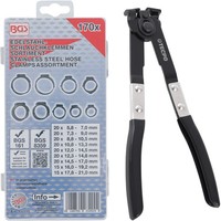 170X 1-OHR-SCHELLEN 5.8-21Mm Sortiment + ACHSMANSCHETTEN-ZANGE Schlauchschellen