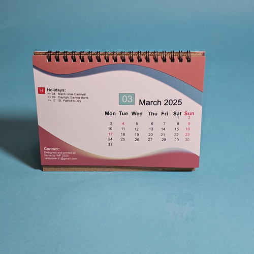 Mini Desk Calendar 2025-26 Simple Flip Style 5" x 7" Black Wire Binding