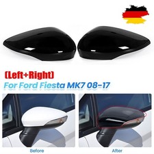 Paar Schwarz Spiegelkappen Gehäuse Für Ford Fiesta VI CB1 2008 2009 -2016 2017