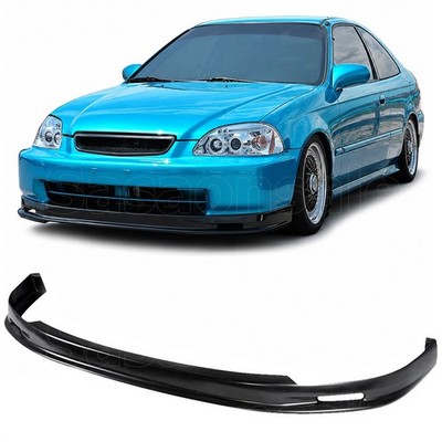 Front Bumper Lip Spoiler For 96-98 Honda Civic 2dr 3dr 4dr, Black PU MU Mugen