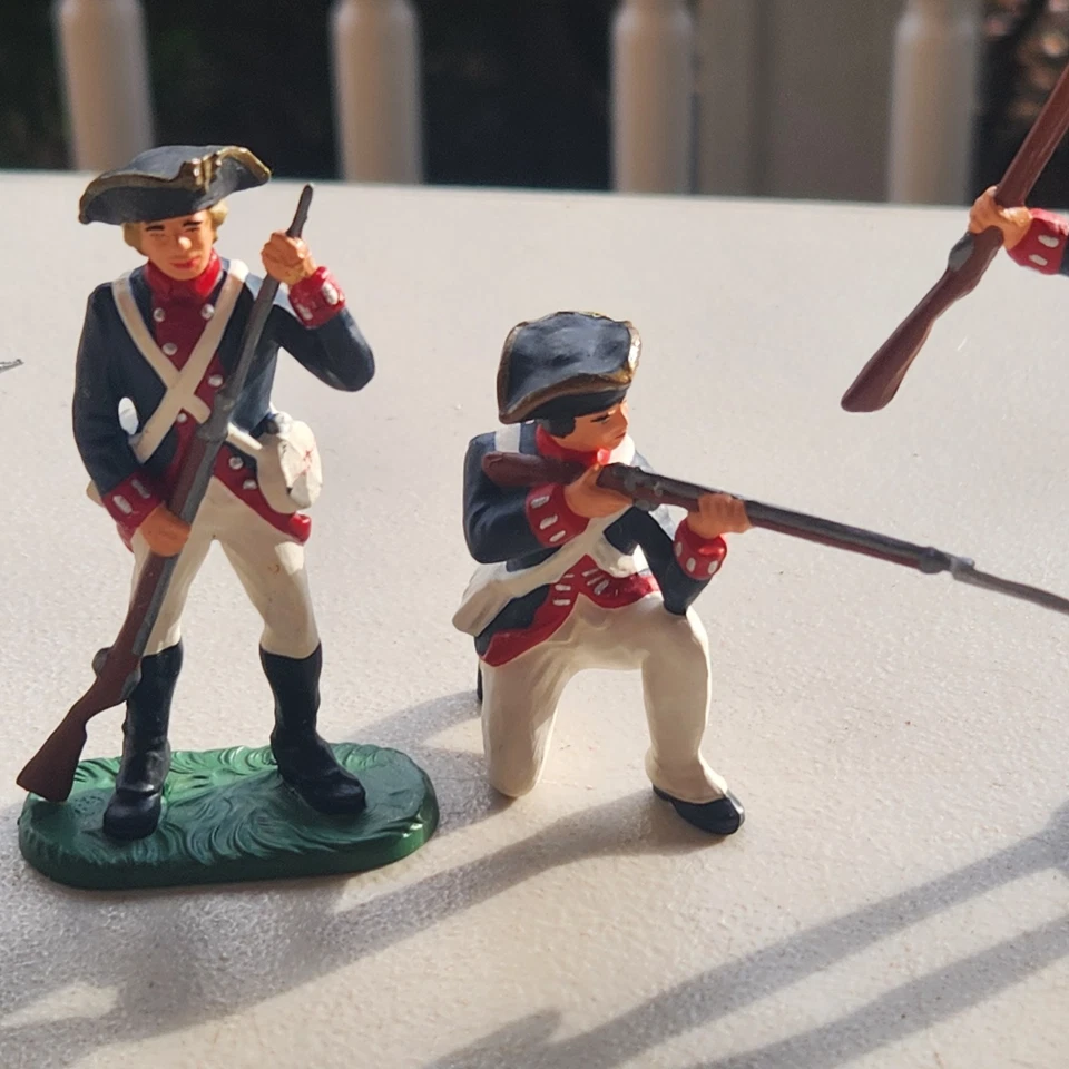 American Revolutionary War Soilders Лот из 6 от Elastolin, Германия Пластиковый Чистый - Изображение 3 из 4