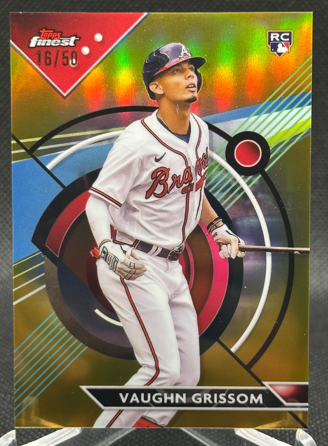 🔥RARE 2023 Topps Finest GOLD REFRACTOR RC SP Vaughn Grissom #88 16/50 ANGELS!