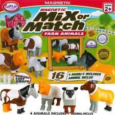 Magnetic Farm Animals Mix and Match Set for Kids – 16 Piece Creative Play Toy