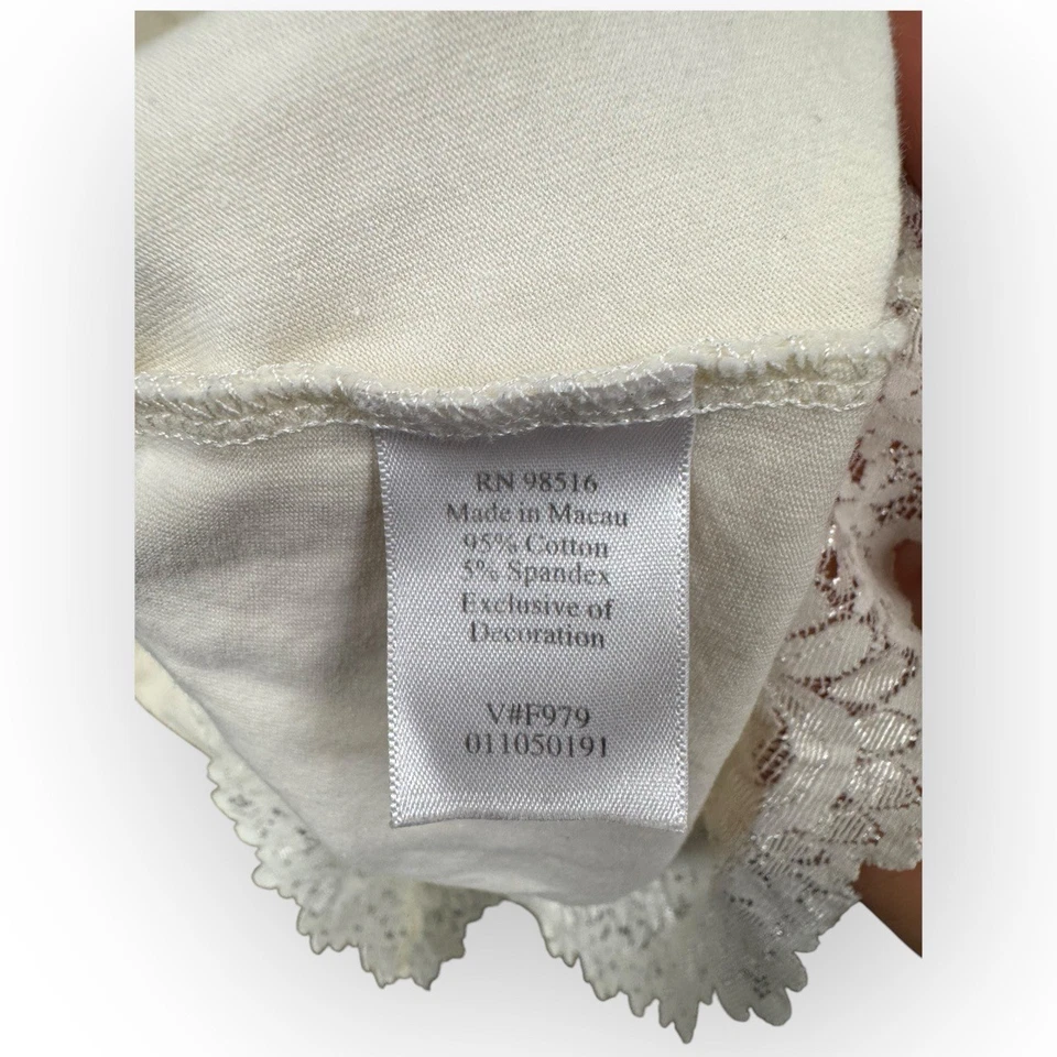 Camiseta sin mangas Coldwater Creek para mujer marfil con ribete de encaje talla pequeña - P179 Foto 4 de 4