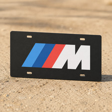 Bmw M License Plate Car Tag 12x6 Slotted Black Front Novelty Vanity 3d Printed