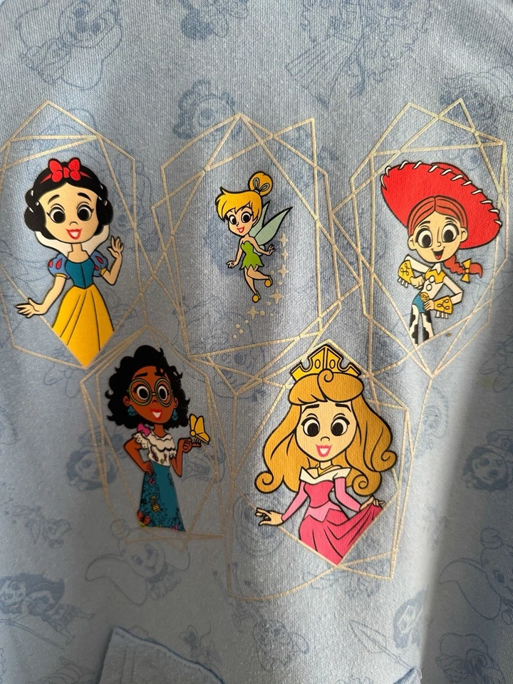 Disney 100 Princesa Azul Pullover Sudadera con Capucha Niñas Talla M Foto 2 de 4