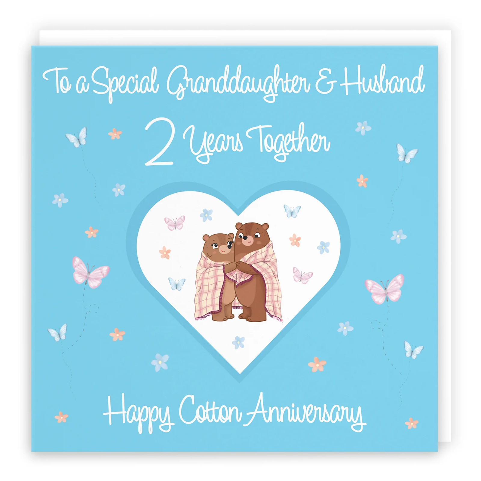 2nd Granddaughter & Husband Anniversary Card Romantic Meadows