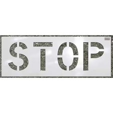 C.H. Hanson 70061 Stencil, Stop, 12 In Character Height, Highway Gothic Font,