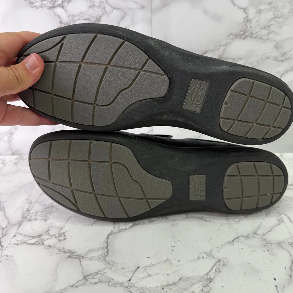 Zapatos para mujer Abeo talla 10 sin cordones de cuero cómodos azul marino #30-R Foto 3 de 4