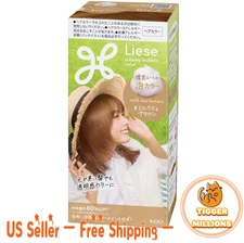 [US Seller] KAO LIESE Prettia Creamy Bubble Hair Color # Milk Tea Brown Japannew