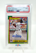 2025 Topps Series 1 Angel Martinez 1990 Topps Auto RC #90A-AMZ PSA 9 Mint Guardi