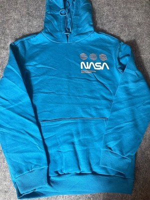 Hyper Space NASA Blue Graphic Hoodie Space Shuttle Mission 1958 Small