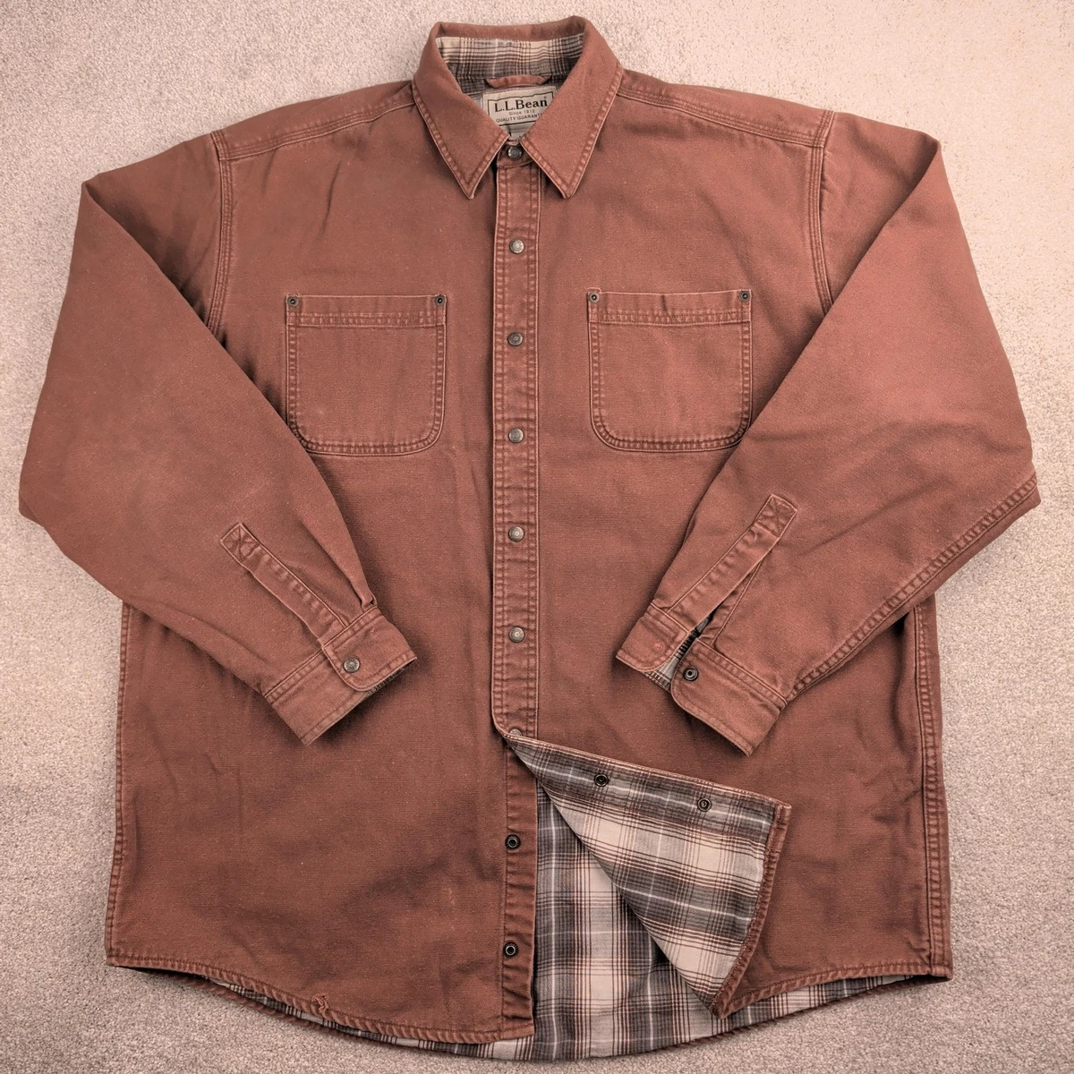 L.L.Bean Signature Chemise Thermique Waffle Orange - Homme XL - État Excellent