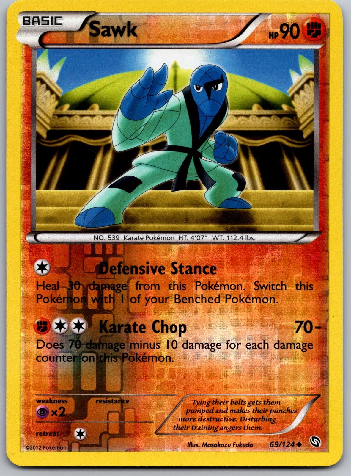 Sawk 69/124 Uncommon Dragons Exalted Pokemon Reverse Holo Lightly Played