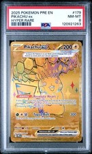 PSA 8 - 2025 POKEMON PRISMATIC EVOLUTIONS PIKACHU EX #179 - HYPER RARE