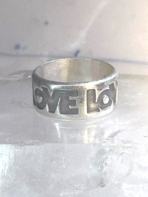Love Ring bell Trading co band LOVE Valentine band size 9.50 sterling silver wom