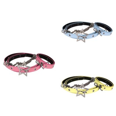 Contemporary PU Leather Accessory Belt Star Chain Adjustable for Trendy Looks