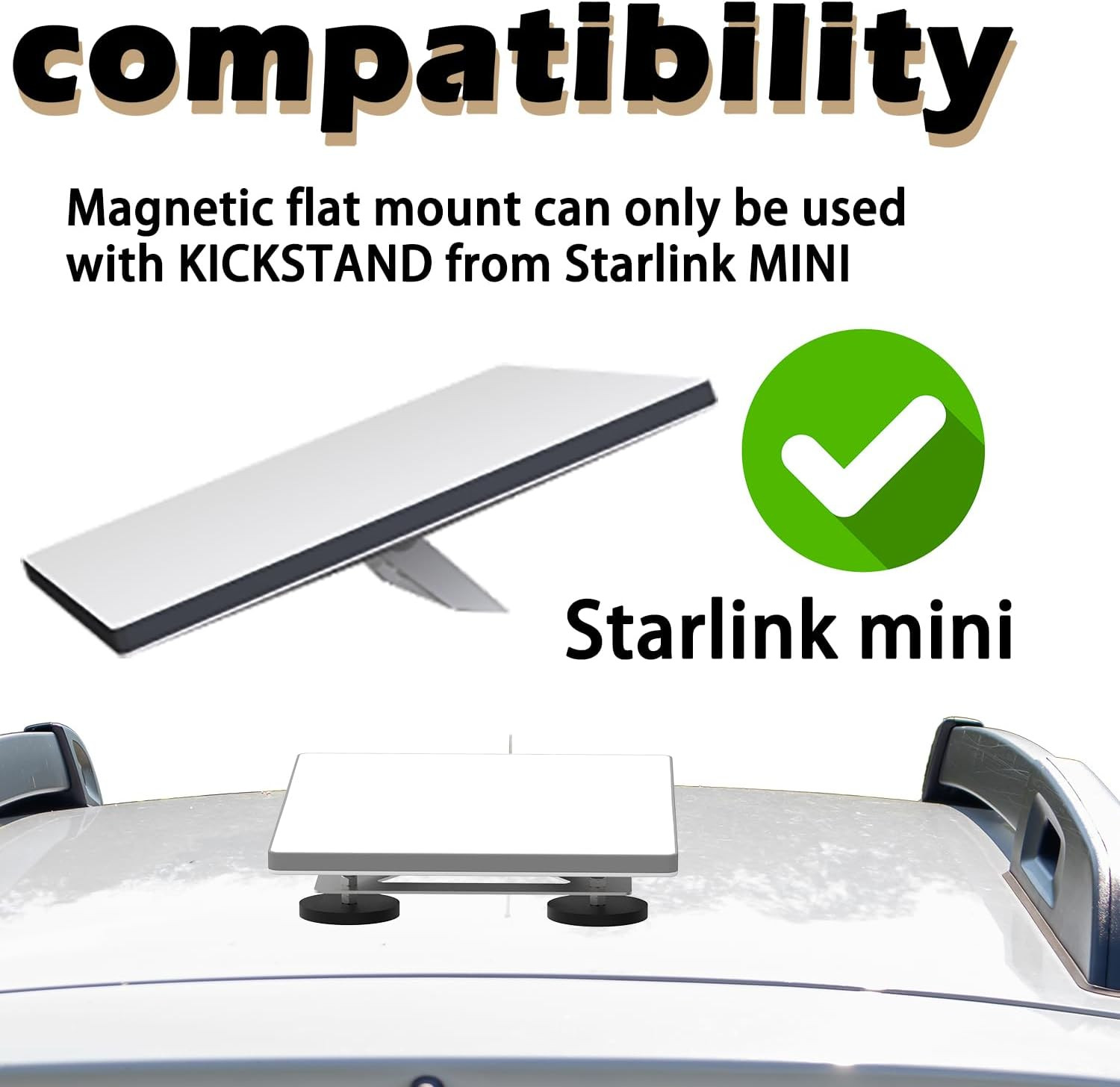 Heavy-Duty Magnet Mount for Starlink Mini,Magnetic Car Roof Mount Kit 264lbs