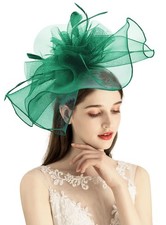 Fascinator Hats for Women Mesh Bow Rhinestone Feather Wedding Tea Party Derby...