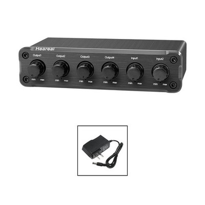 Heareal F3 Audio Signal Splitter 2 IN 4 OUT Stereo Low Distortion Audio Mixer SZ