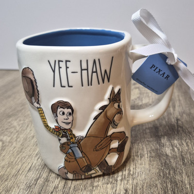 RAE DUNN- Magenta-Disney/Pixar-Toy Story-Woody & Bullseye-YEE-HAW-Coffee-Mug NWT