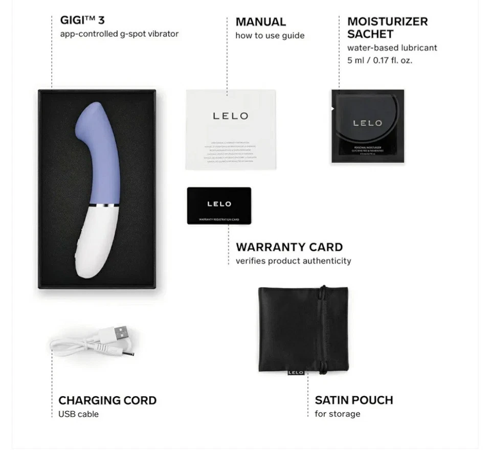 Vibrador para mujer LELO Gigi 3 App controlado AZUL POLVO con 8 ajustes Foto 2 de 3