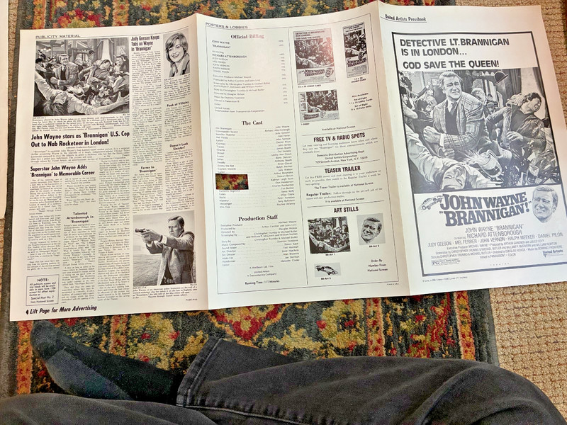 1975  - BRANNIGAN W/ JOHN WAYNE- PRESSBOOK