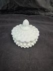 Vintage Fenton Hobnail Milk Glass Candy Jar Dish with Lid  #3883 5"