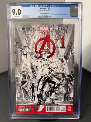 Avengers #1  (Deadpool Gangnam Sketch)   CGC 9.0  WP, Brooks and Weaver Cover