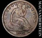 1842 Seated Liberty Half Dollar - Scarce  Fine  Semi-key  Better Date  #L5101