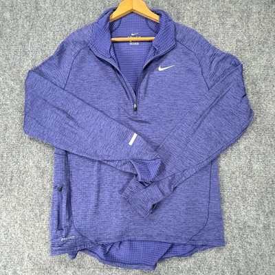 Nike Therma Sphere Element Men's XL Blue Dri-FIT Half Zip Running Pullover