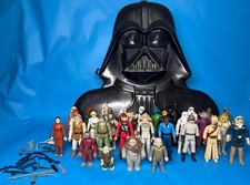 Vtg Kenner Star Wars 32 Action Figures & Accessories Lot w DARTH VADER Case WOW!
