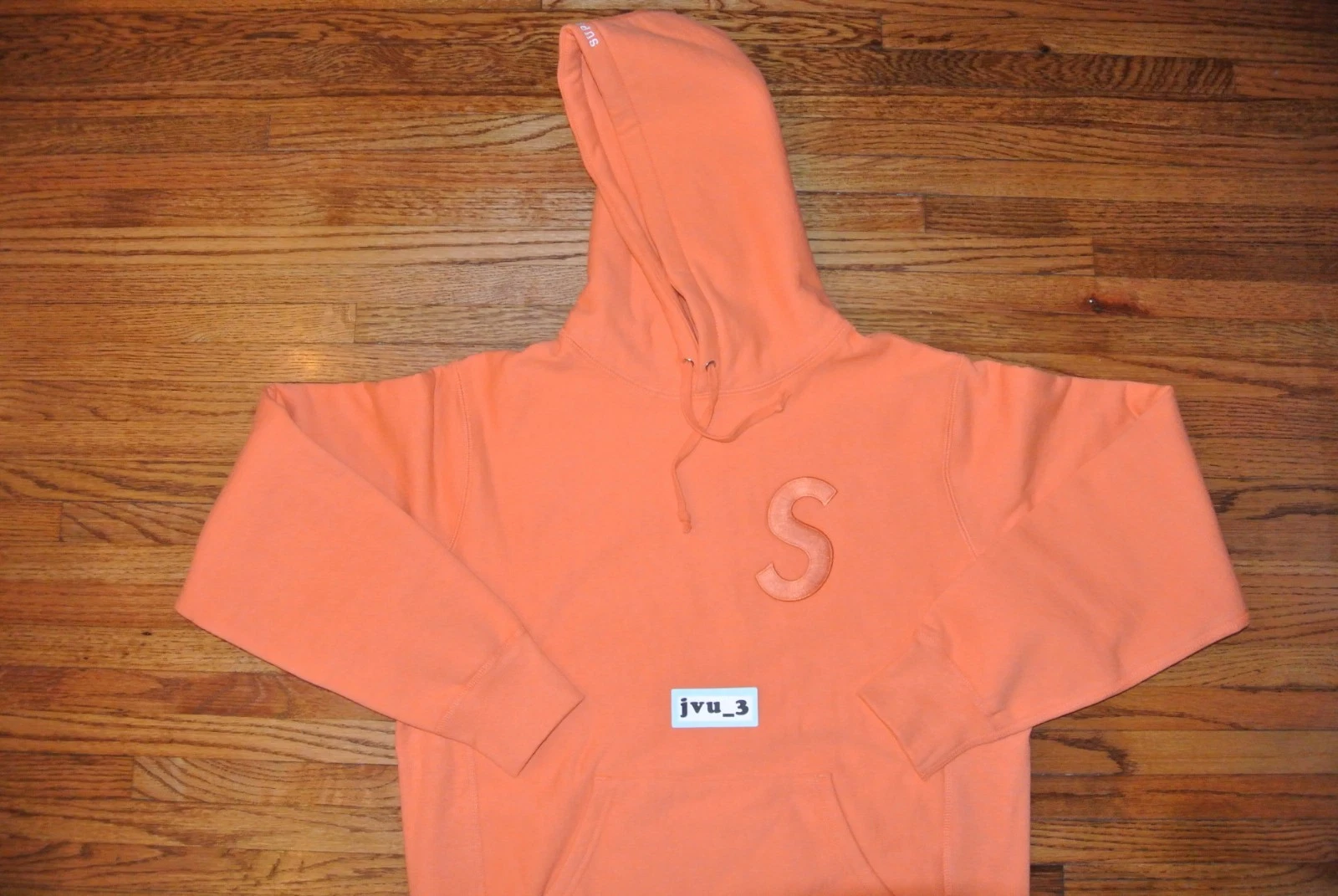 NEUF SWEAT À CAPUCHE SUPREME FW17 TONAL S LOGO ORANGE VIF MOYEN boîte nas