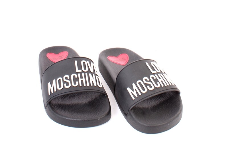 Love Moschino 28052 Black / White Rubber Slides Platform
