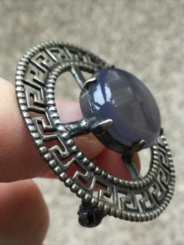 Vintage Scottish Sterling Silver Brooch Robert Allison Purple Agate, RA Hallmark - Picture 15 of 20