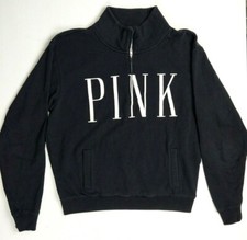 Victoria's Secret PINK 1/4 Zip Pullover Sweatshirt Size S P Great Condition