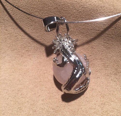 Dragon Pendant w/ Rose Quartz Sphere !! - Picture 5 of 5
