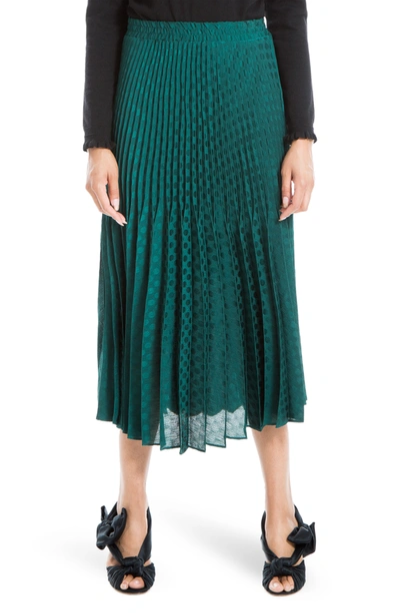 Max Studio Jacquard Shine Dot Pleated Midi Skirt size S NWOT