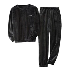 Men Thermal Long Johns Set Fleece Lined Undershirt and Girdle Ankle-tied Pants
