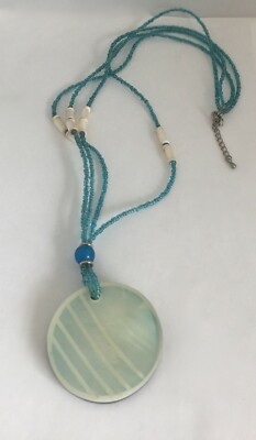 Collier Vintage Années 80 - Double Rangs Partiels Avec Micro Perles, Plaques Nacrées Et Galets - Multicolore
